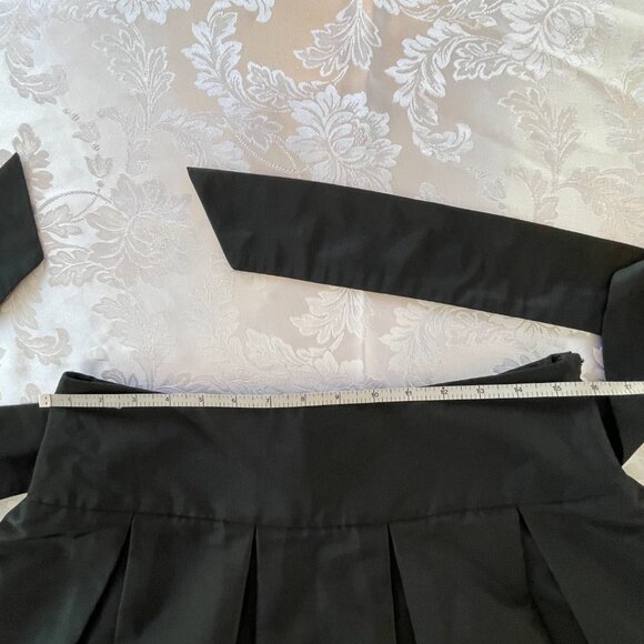 Designer pleated full skirt black Sandra Angelozzi with wide belt size 38 US 8 - Picture 9 of 10